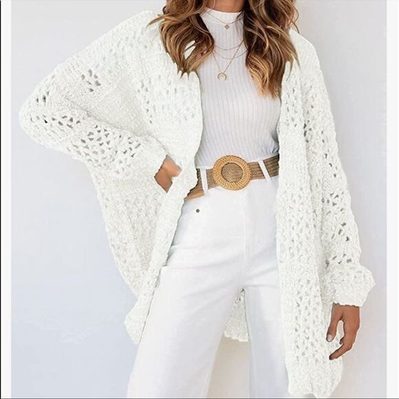 NEW Batwing Sleeves Hollow Out Cardigan Sweater - Picture 1 of 16